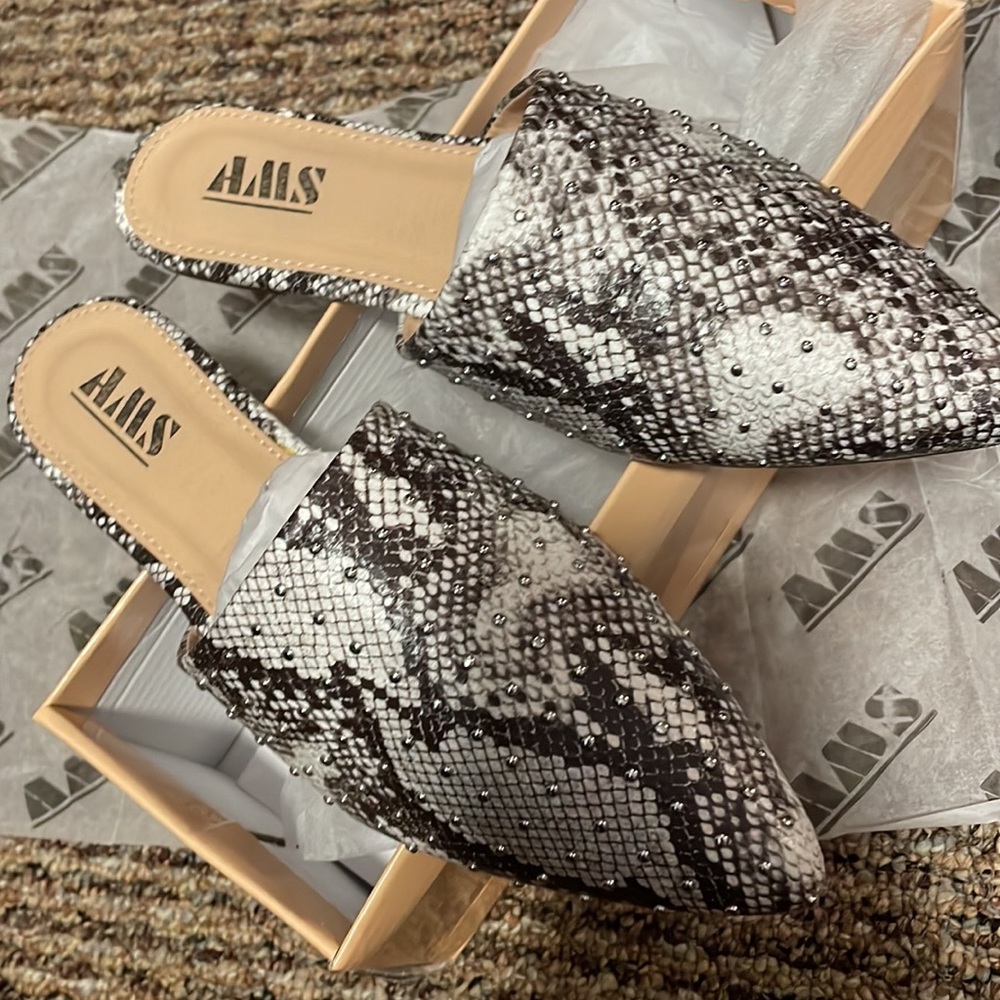 ams Isabella snakeskin studded mules - Picture 10 of 11